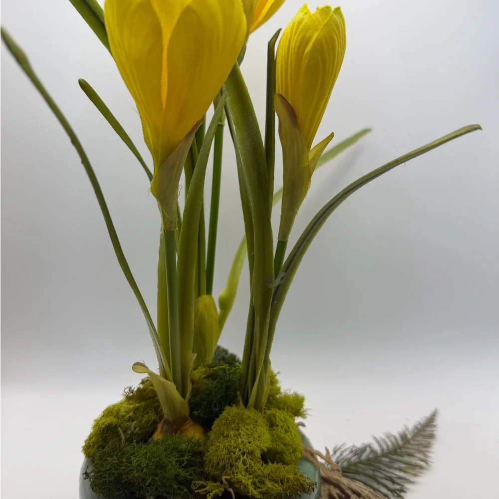 Yellow Daffodil 🌼 Floral Arrangement for Springtime with Moss